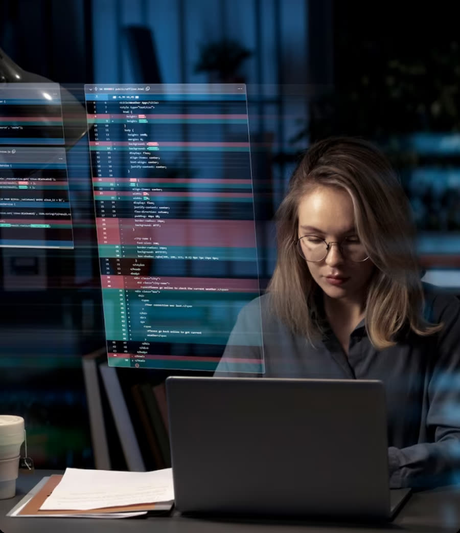 A Coverden analyst at a monitoring workstation.
